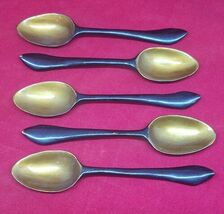 Set 5 Vintage Foochow Chinesische Lacklöffel Vergoldet Gold Porzellan China - $41.57
