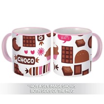 Chocolate Dessert : Gift Mug Clear Pattern Candy Bite Hearts Kids Kitchen Wall D - £12.68 GBP