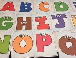 Set of 10 | 26 cards - Full color Alphabet People cards- Pre school Kindergarten - £100.46 GBP