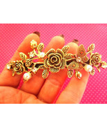Victorian rose butterfly pearl barrette - €10,24 EUR