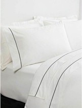 ️ Set Of 2 Shams Frette Bourdon Standard Size Pillow Shams WHITE/GREY - $87.75