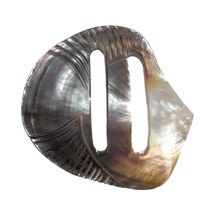 Vtg Carved Shell Mother of Pearl Belt Buckle Abalone 4.25&quot; Waist Tie - $280.22 MXN