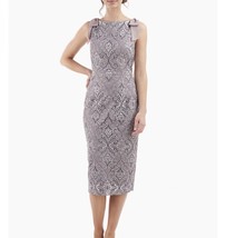 Jc Collection Rachel Bow Midi Dress Smoke Size 16 - £42.77 GBP