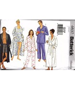 Butterick 6837 Sewing Pattern Unisex Robe Belt Top Shorts &amp; Pants XS,S,M... - $6.99