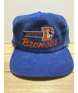 Vintage Denver Broncos Hat corduroy Rare Script Old Logo Snap Back Blue ... - €42,95 EUR