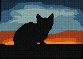 Pepita Needlepoint Canvas: Cat Sunset, 10&quot; x 7&quot; - $50.00+