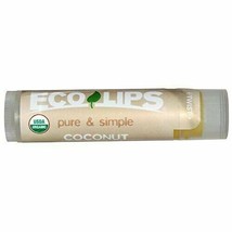 NEW Eco Lips Lip Balm Coconut Organic Purest Ingredients 0.15 Ounce - £5.88 GBP