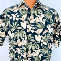 Island Style Hawaiian Aloha Large Shirt Floral Leaves Tropical St Johns Bay - £31.59 GBP