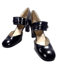 Women Size 9 (FITS Size 8.5) High Heel Black Mary Jane Pump Round Toe DETAILS - £31.23 GBP