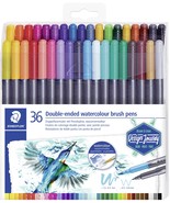 Staedtler Double-Ended Watercolour Brush Pens 36/Pkg-  - $39.62 CAD