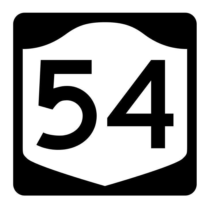 New York State Route 54 SR 54 Sticker Decal Highway Sign Road Sign R8252 - £1.53 GBP - £13.33 GBP