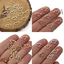 Heart Charm Pretty Gold Silver Plated Connectors Pendant 15x8MM (0.59x0.... - $52.13 MXN