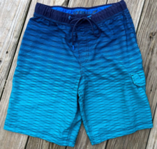 Mens Size 32 Speedo Swim Shorts Blue Geometric Board Shorts Pocket - £8.65 GBP