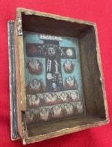 Mexican Folk Art Vintage Box Painted W/ Anima Solas Tortured Souls In Purgatory - £59.95 GBP