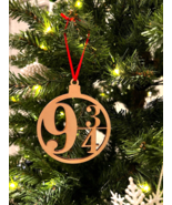 9 3/4 Harry P. Wooden Christmas ornament, New Year Snowball, Holiday gift - $9.49