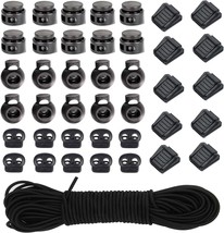 UD 40pcs Plastic Cord Locks with 18 Inch 65ft Elastic Cord Stretch String for Sh - £20.34 GBP