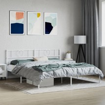  Bed Frame White Steel Full Bed Frame Rectangular Modern - $3,919.09 MXN