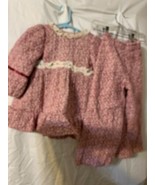 Handmade Girls Pajamas Prairie Outfit Pajamas Floral Red &amp; White Cottage... - $669.23 MXN