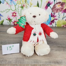 Hallmark Jingle Bear Plush 13&quot; Plays &quot;Jingle Bells&quot; Christmas Teddy Scarf - £7.59 GBP