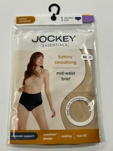 Women&#39;s Jockey Essentials Smoothing Mid Waist Brief BEIGE Size 3XL BRAND... - $4.89