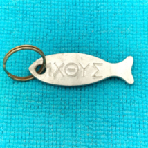 Vintage IXOYE Ichthys Jesus Fish Keyring Ichthus Ikhthýs - $12.95