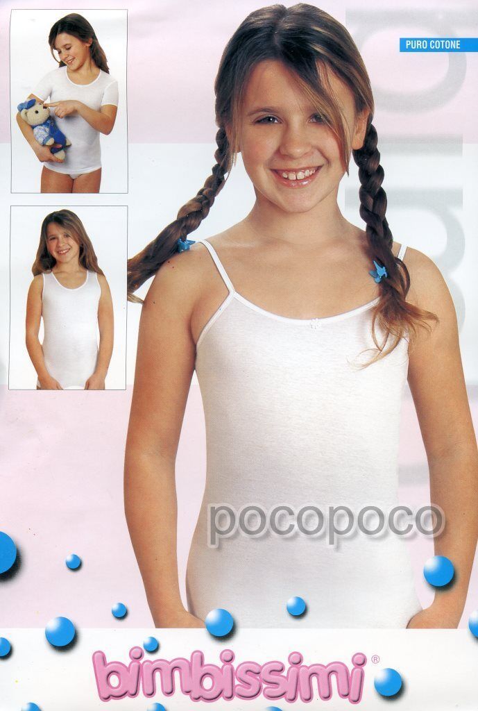 Débardeur À Épaule Étroite Pour Fille En Coton Doux Bimbissimi Canotta - $6.36