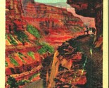 Kaibab Trail Grand Canyon National Park Arizona AZ Fred Harvey Linen Pos... - $6.88