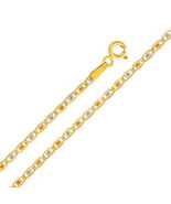 REAL 14k Tri-tone Gold 2.1mm Flat Oval Link Chain Necklace 16" 18" 20" 2... - $390.00+