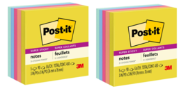 Post-it Super Sticky Notes 3&quot; x 3&quot; Summer Joy Collection 90 Sheet/Pad 5 2 Pack - £12.07 GBP