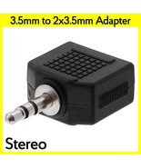 3.5mm Plug to 2 x 3.5mm Jack Adapter AUX Stereo Splitter One to Dual 3.5... - $18.41 CAD