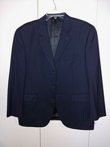 LAUREN/RALPH LAUREN MEN&#39;S NAVY PINTRIPE SUIT JACKET-42S-VERY GENTLY WORN... - $31.79