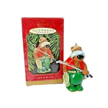 Catch of the Day Hallmark Keepsake Ornament Fly Fishing Bear Boxed Vintage 1997 - £16.04 GBP