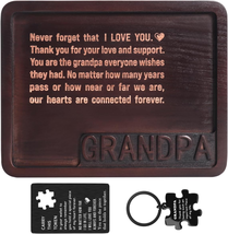 Grandpa Birthday Gifts for Grandpa, Grandpa Wood Valet Tray Keychain Gif... - £24.74 GBP