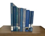 9 Shades of blue w/ Gold Letters Old Vintage look rare antique Hardcover... - $22.27