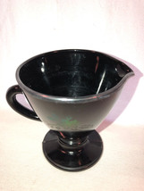 Black Ovide Creamer With Flowers Design Depression Glass Mint - $14.99