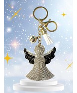 Crystal Angel Wing Keychain - Elegant Rhinestone Tassel Charm for Handba... - $121.96 MXN