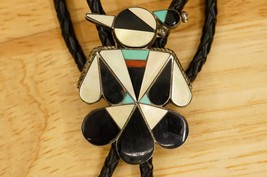 Aaron Dishta Zuni Native Thunderbird Bolo Tie Sterling Silver MOP Gemsto... - $4,575.60 MXN