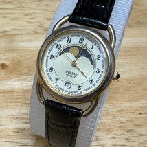 Vintage Pulsar Quartz Watch V894-0010 Women Moon Phase Gold Tone Date Ne... - £29.89 GBP