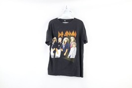 Vintage 80s Mens Medium Faded Def Leppard Hysteria Band Tour T-Shirt Black USA - £92.75 GBP