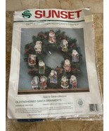 SUNSET Counted Cross Stitch Kit OLD-FASHIONED SANTA ORNAMENTS 18309 12 O... - £7.78 GBP