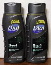 Dial for Men RECHARGE 3 in 1 Revitalizing Hair Body Face Wash 2 Bottles x 16 Oz - £7.99 GBP
