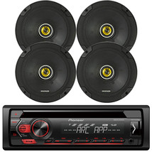 4x Kicker 6.75&quot; Speakers, Pioneer DEHS1250 Single DIN USB AUX CD Player ... - $402.99