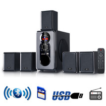 beFree Sound 5.1 Channel Surround Sound Bluetooth Speaker System in Black - $90.19