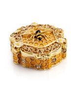 Keren Kopal Honeycomb with a Bee Trinket Box Decorated with  Austrian Cr... - $60.32