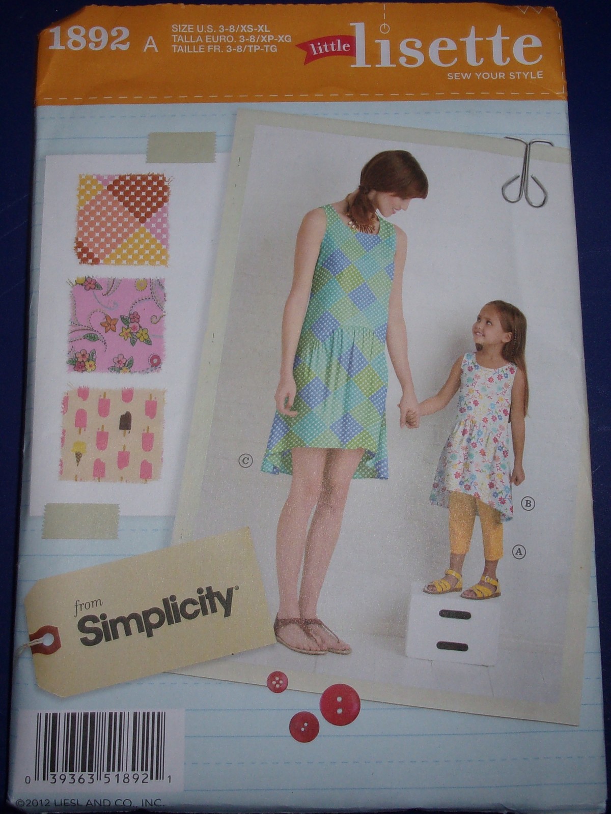 Simplicity Child’s Dress & Cropped Pants & Misses Dress Size XS-XL #1893 Uncut - £4.71 GBP