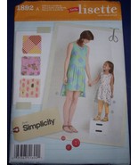 Simplicity Child’s Dress &amp; Cropped Pants &amp; Misses Dress Size XS-XL #1893... - $8.15 CAD