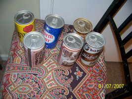 lot of {6} vintage beer cans  empty {mixed lot} - £10.25 GBP