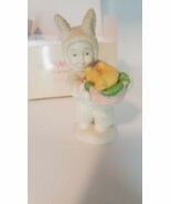Vtg DEPARTMENT 56 SNOW BUNNY Figurine &quot;A Basket of Joy&quot; 4 in. Bunny Baby... - $244.80 MXN