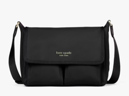 New Kate Spade The Little Better Sam Nylon Medium Messenger Bag Black - £88.97 GBP