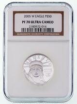 2005-W .9995 Platinum Statue of Liberty 1/2 Oz. Bullion Coin NGC PF70 UCam - $24,423.73 MXN